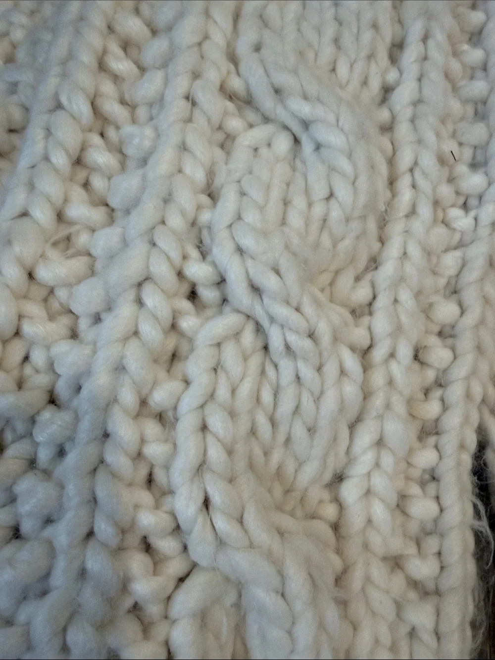 Abercrombie & Fitch So Soft Cream Chunky Cable Knit Cardigan Style Scarf